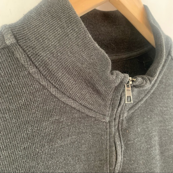 Axist Sweater 1/4 Quarter Zip Men's XL Pullover Mock Neck Cotton Ribbed Gray - Picture 2 of 6